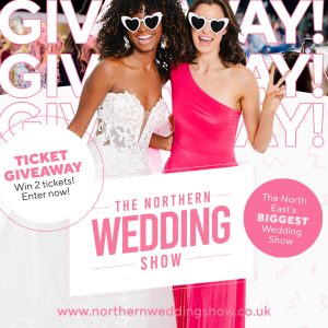 Northern Wedding Show graphic with two brides and saying events made fabulous is exhibiting